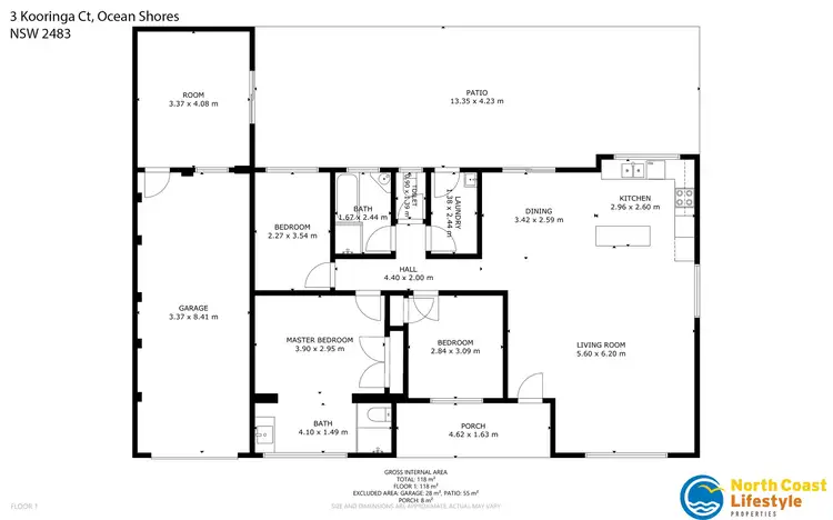 Floorplan of Homely house listing, 3 Kooringa Court, Ocean Shores NSW 2483