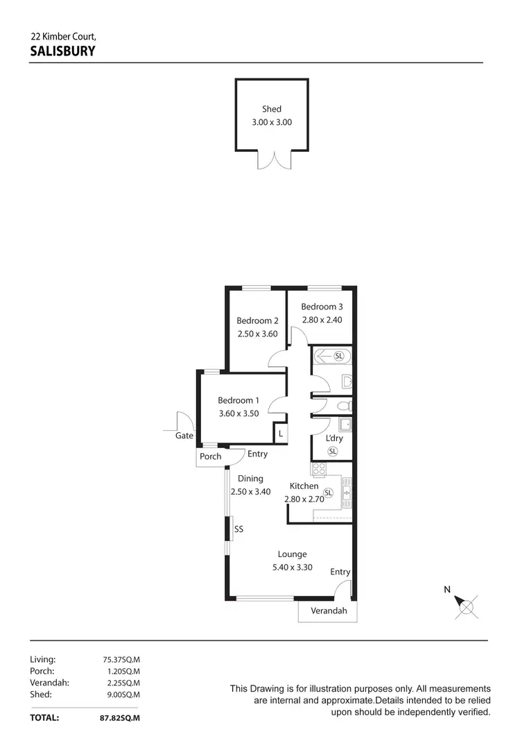 Floorplan of Homely semi-detached listing, 22 KIMBER COURT, Salisbury SA 5108