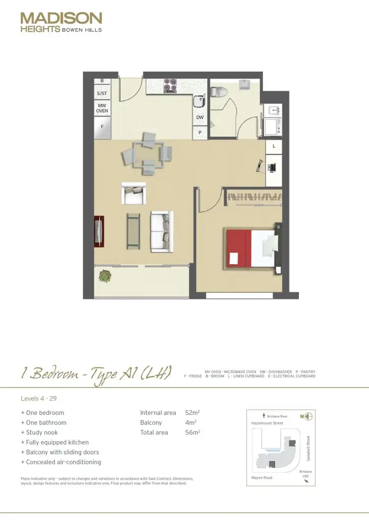 Floorplan of Homely apartment listing, 1406/35 Campbell Street, Bowen Hills QLD 4006