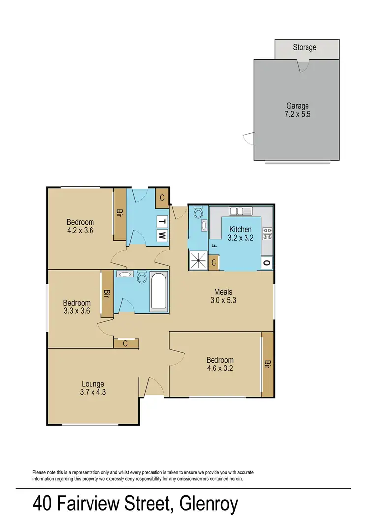 Floorplan of Homely house listing, 40 Farview Street, Glenroy VIC 3046