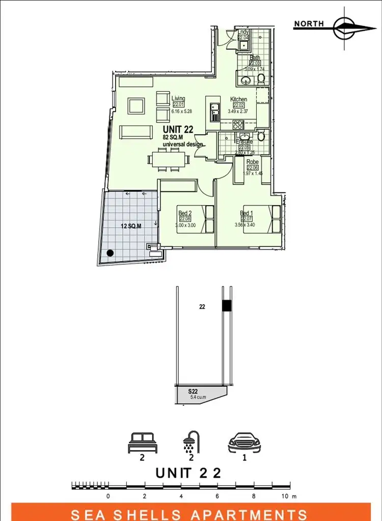 Floorplan of Homely apartment listing, 22/123 Park Beach Road, Coffs Harbour NSW 2450