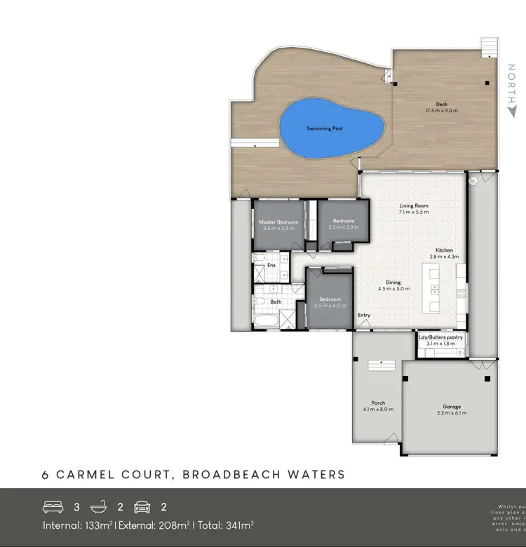 Floorplan of Homely house listing, 6 Carmel Court, Broadbeach Waters QLD 4218