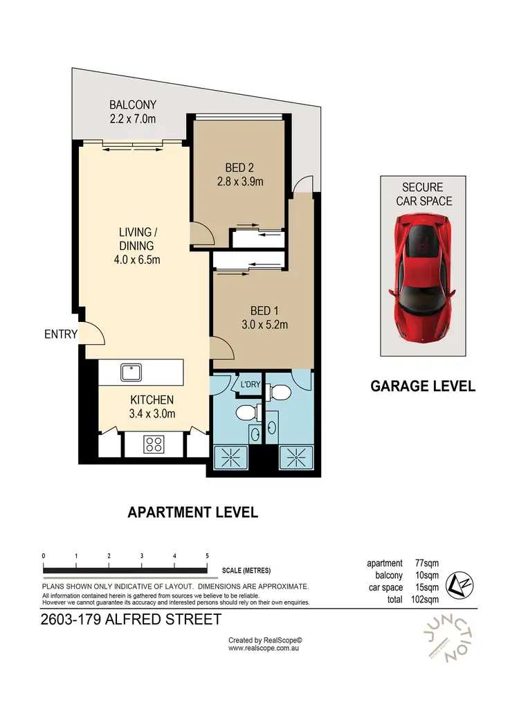 Floorplan of Homely unit listing, 2603/179 Alfred Street, Fortitude Valley QLD 4006
