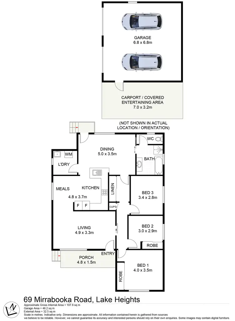 Floorplan of Homely house listing, 69 Mirrabooka Road, Lake Heights NSW 2502