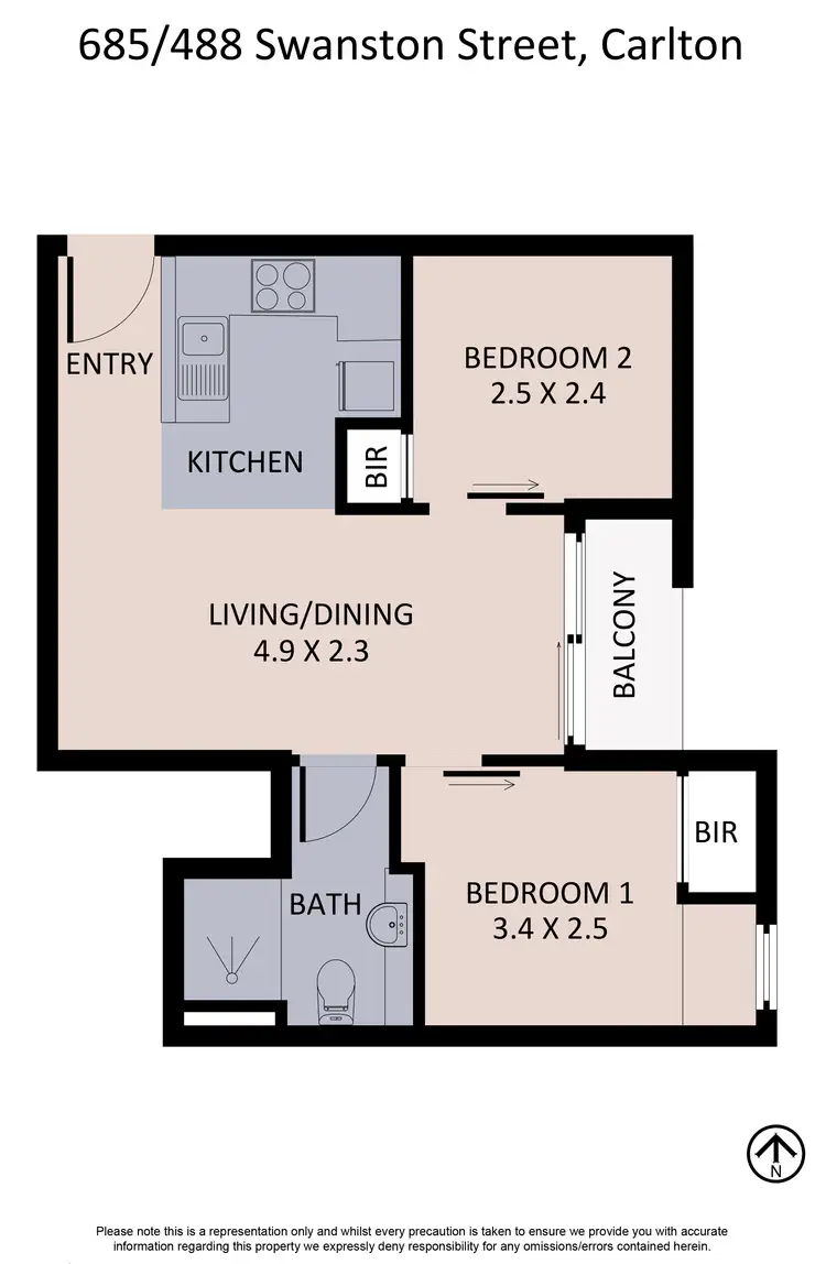 Floorplan of Homely apartment listing, 685/488 SWANSTON STREET, Carlton VIC 3053