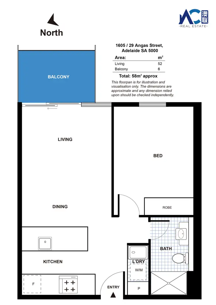 Floorplan of Homely apartment listing, 1605/29 Angas Street, Adelaide SA 5000