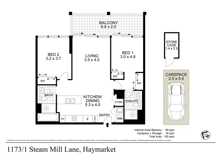 Floorplan of Homely apartment listing, 1173/1 Steam Mill Lane, Haymarket NSW 2000