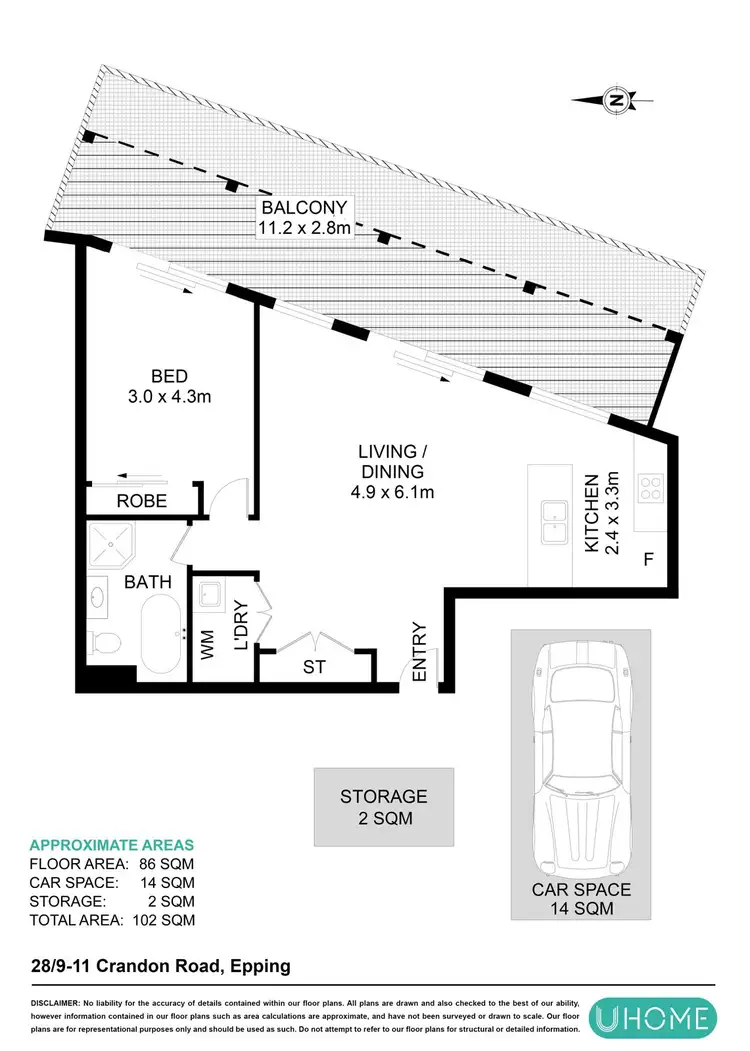 Floorplan of Homely apartment listing, 28/9 Crandon Road, Epping NSW 2121
