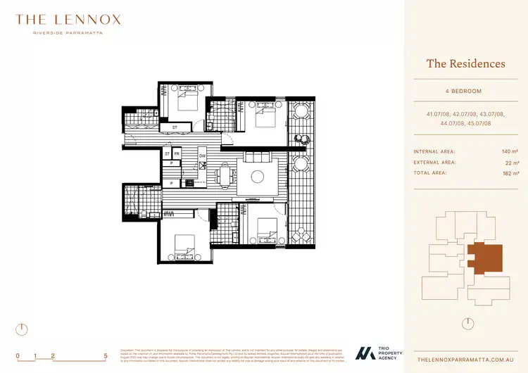 Floorplan of Homely apartment listing, 4405/12 Phillip Street, Parramatta NSW 2150