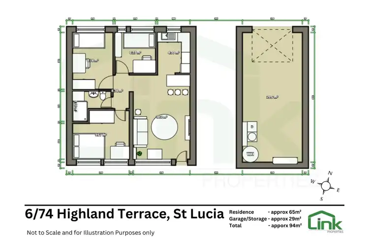 Floorplan of Homely unit listing, 6/74 Highland Terrace, St Lucia QLD 4067