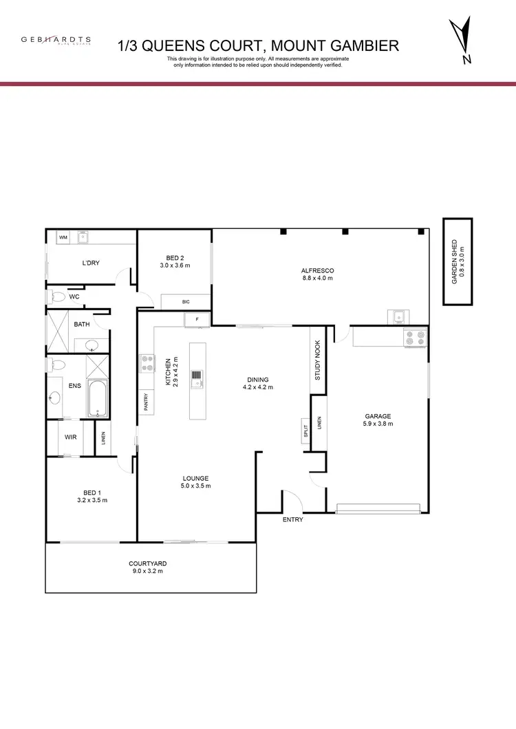 Floorplan of Homely townhouse listing, 1/3 Queens Court, Mount Gambier SA 5290