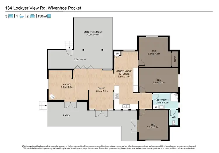 Floorplan of Homely house listing, 134 Lockyer View Road, Wivenhoe Pocket QLD 4306