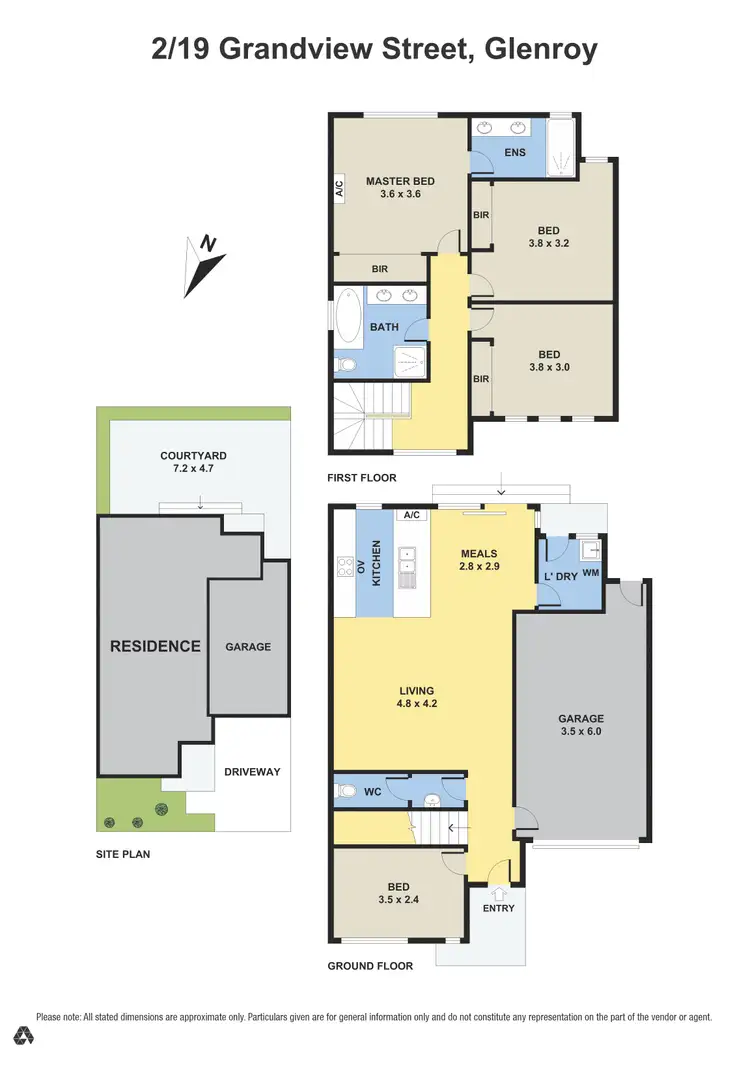 Floorplan of Homely townhouse listing, 2/19 Grandview Street, Glenroy VIC 3046