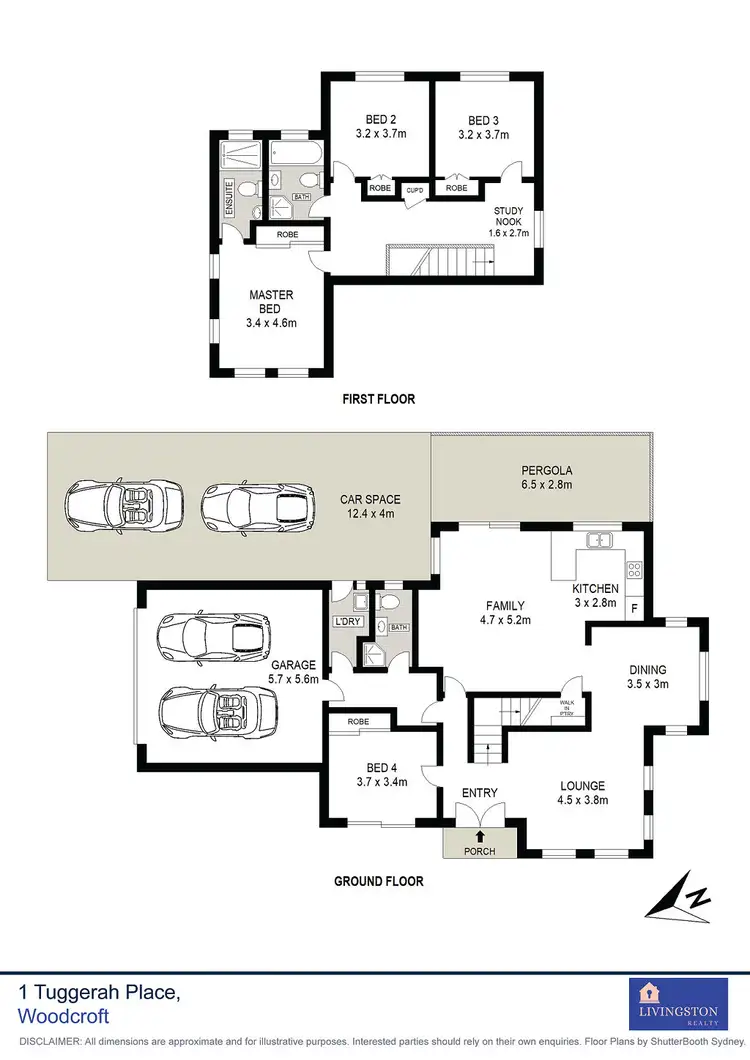 Floorplan of Homely house listing, 1 Tuggerah Place, Woodcroft NSW 2767