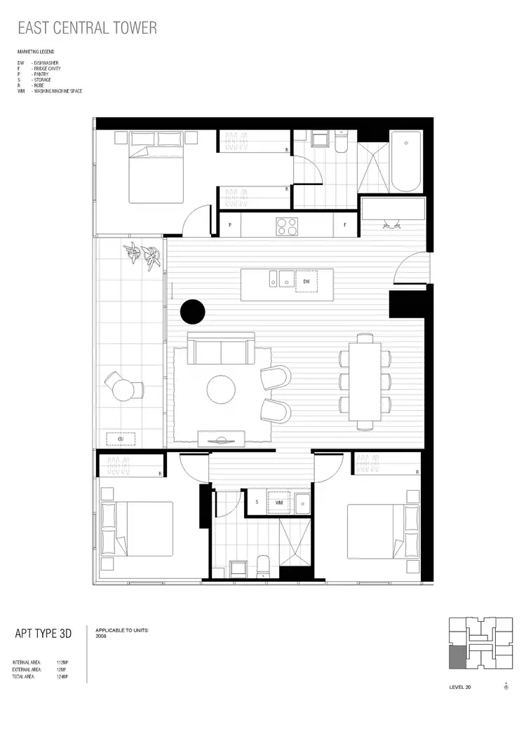 Floorplan of Homely apartment listing, 2008/3 Young Street, Box Hill VIC 3128
