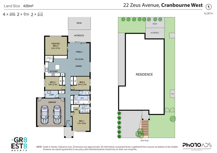 Floorplan of Homely house listing, 22 ZEUS AVENUE, Cranbourne West VIC 3977