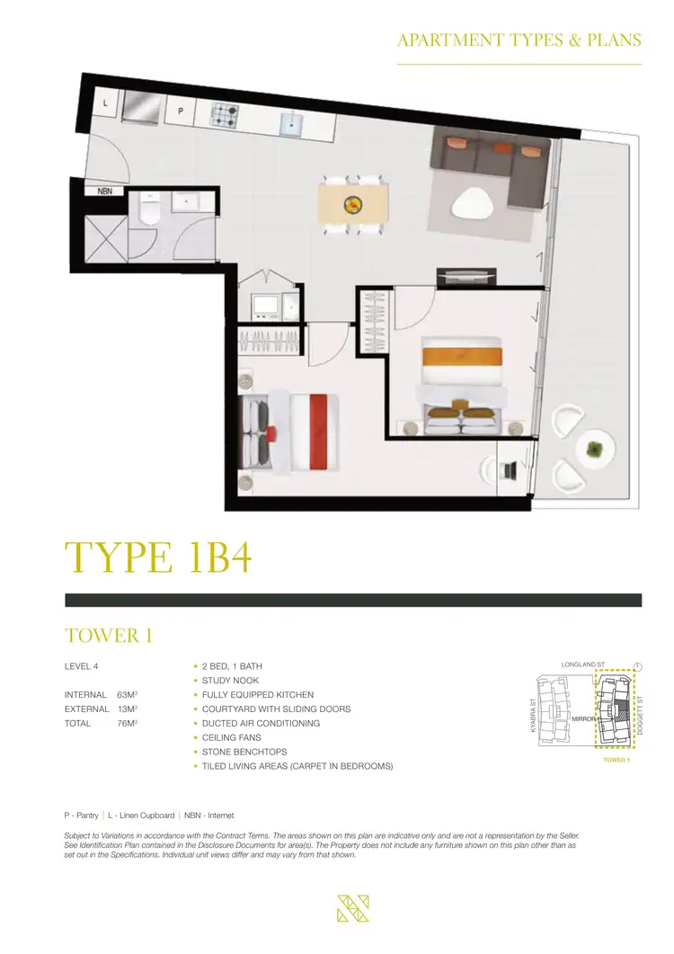 Floorplan of Homely apartment listing, 10404/88 Doggett Street, Newstead QLD 4006