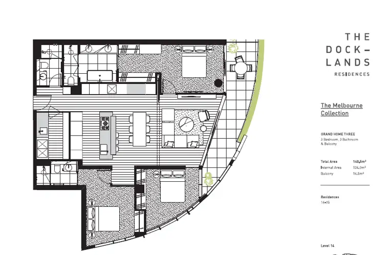 Floorplan of Homely apartment listing, 1405/25 Waterfront Way, Docklands VIC 3008