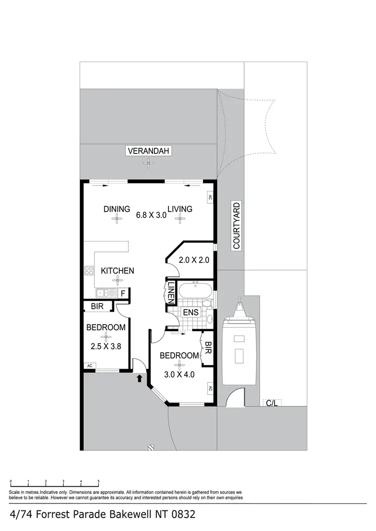 Floorplan of Homely unit listing, 4/74 Forrest Parade, Bakewell NT 832