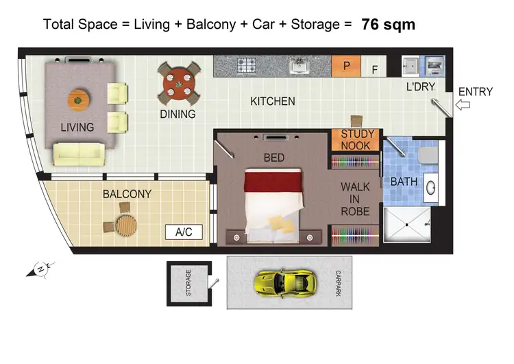 Floorplan of Homely apartment listing, 708/2 Furzer Street, Phillip ACT 2606