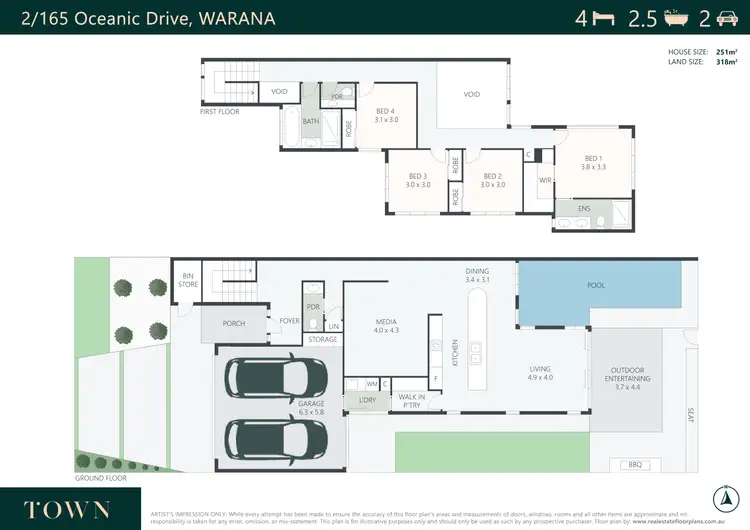 Floorplan of Homely house listing, Residence 2/165 Oceanic Drive, Warana QLD 4575