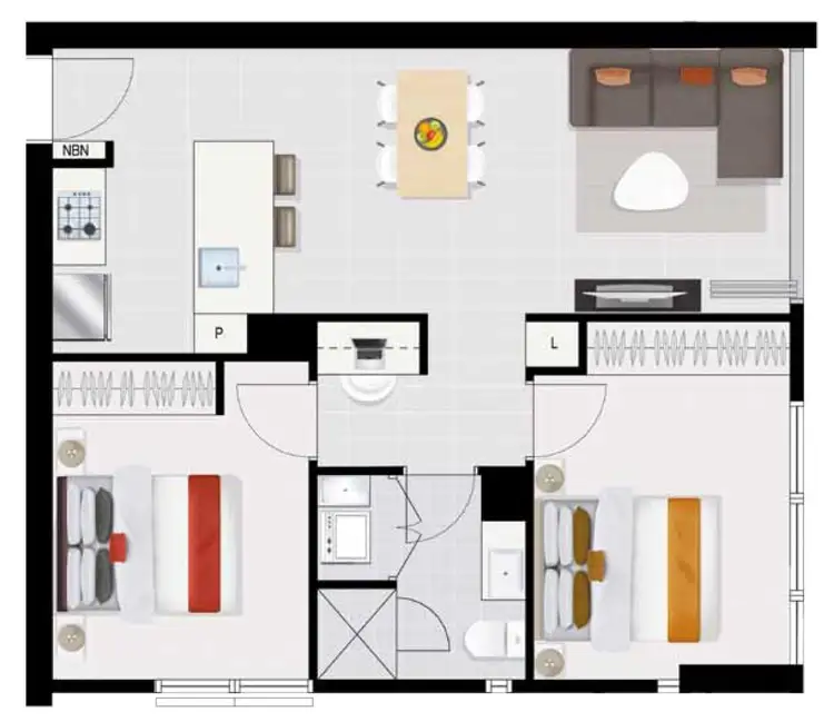 Floorplan of Homely apartment listing, 20607/37 Kyabra St, Newstead QLD 4006
