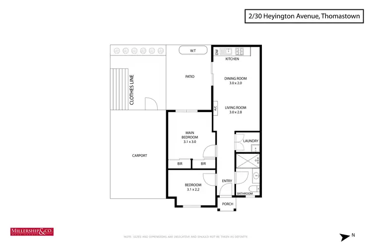 Floorplan of Homely unit listing, 2/30 Heyington Avenue, Thomastown VIC 3074