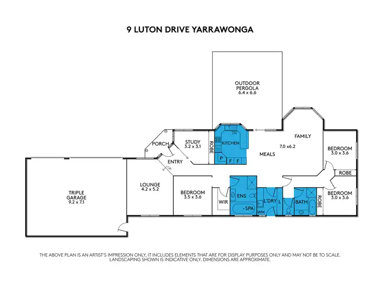 Floorplan of Homely house listing, 9 Luton Drive, Yarrawonga VIC 3730