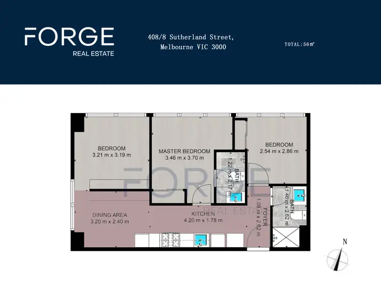 Floorplan of Homely apartment listing, 408/8 Sutherland Street, Melbourne VIC 3000