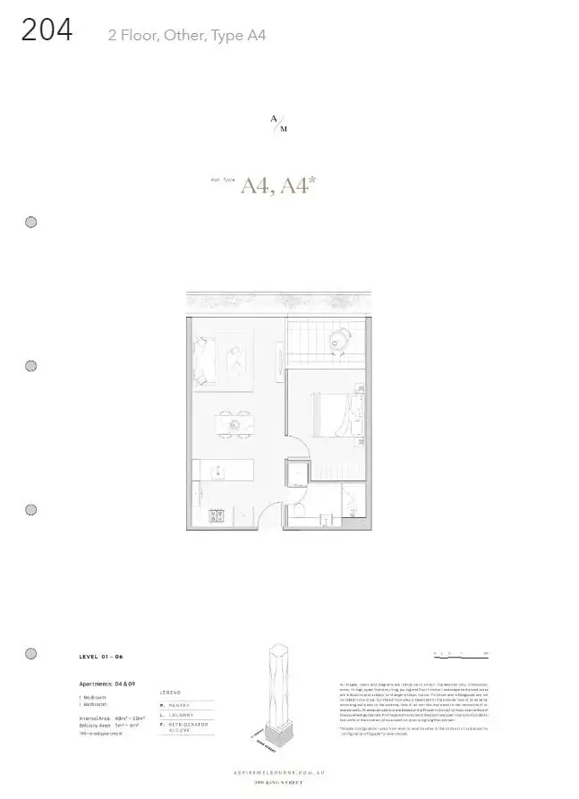 Floorplan of Homely apartment listing, 204/299 King Street, Melbourne VIC 3000