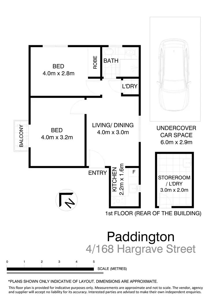 Floorplan of Homely apartment listing, 4/168 Hargrave Street, Paddington NSW 2021
