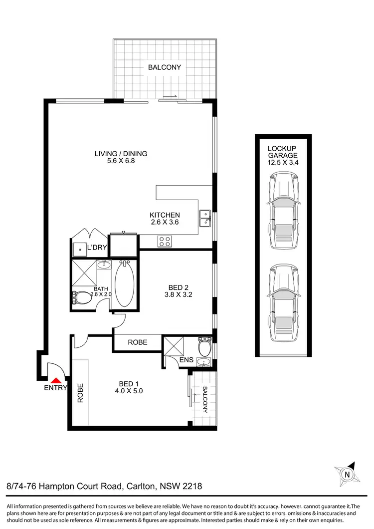 Floorplan of Homely apartment listing, 8/74 Hampton Court Road, Carlton NSW 2218