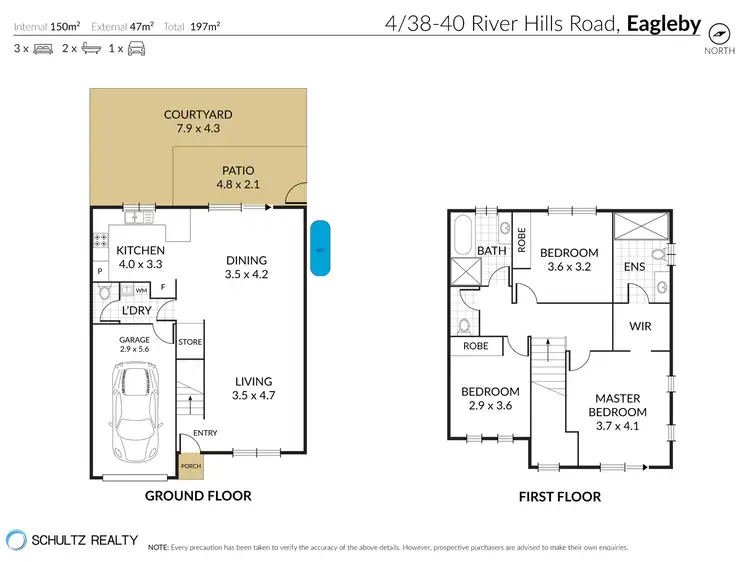 Floorplan of Homely townhouse listing, 4/38-40 River Hills Road, Eagleby QLD 4207