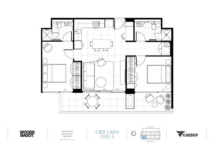 Floorplan of Homely apartment listing, 1908/17 Penny Place, Adelaide SA 5000