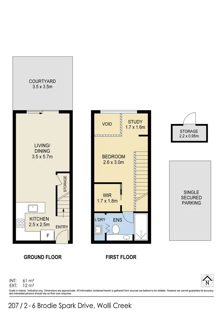 Floorplan of Homely apartment listing, 207/2 Brodie Spark Dr, Wolli Creek NSW 2205