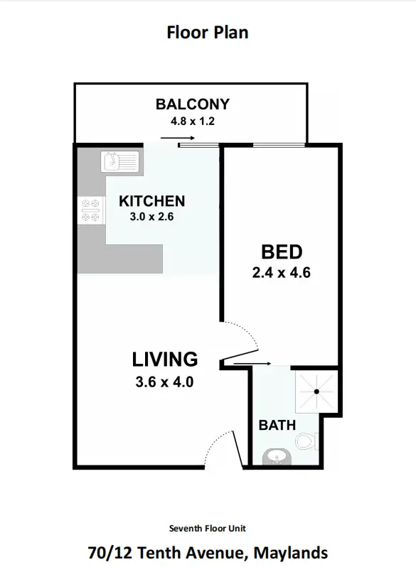 Floorplan of Homely unit listing, 70/12 Tenth Avenue, Maylands WA 6051