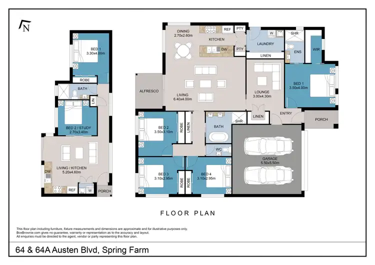 Floorplan of Homely house listing, 64 & 64A Austen Boulevard, Spring Farm NSW 2570