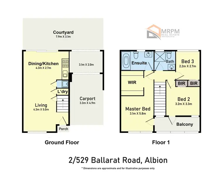 Floorplan of Homely townhouse listing, 2/529 Ballarat Road, Albion VIC 3020