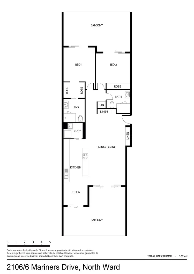 Floorplan of Homely apartment listing, 2106/6 Mariners Drive, Townsville City QLD 4810