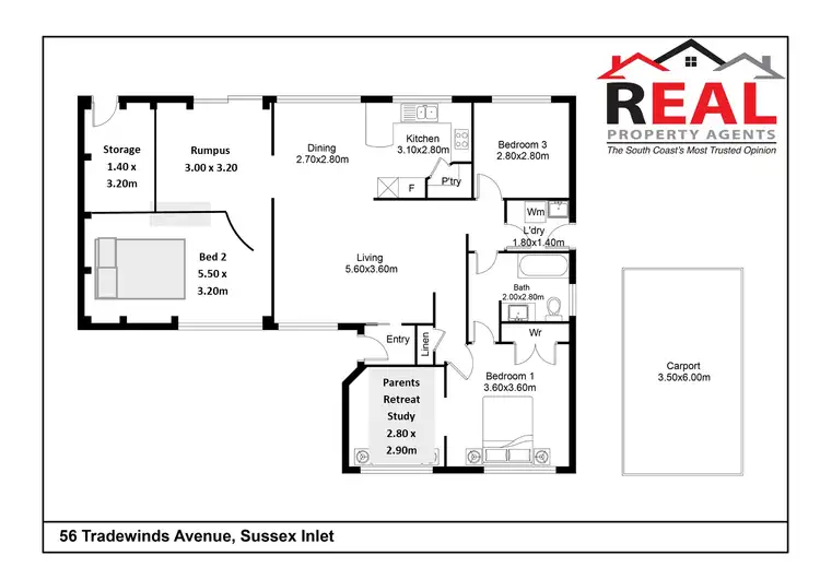 Floorplan of Homely house listing, 56 Tradewinds Avenue, Sussex Inlet NSW 2540