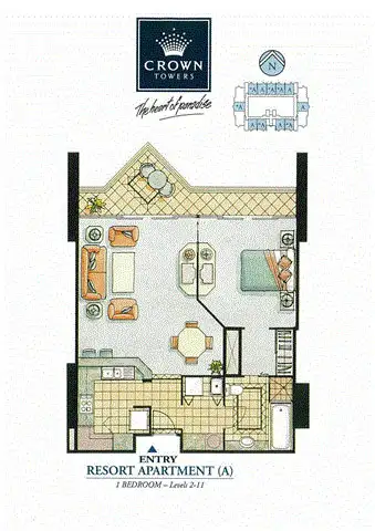 Floorplan of Homely apartment listing, Apartment 1002/5-19 Palm Avenue, Surfers Paradise QLD 4217
