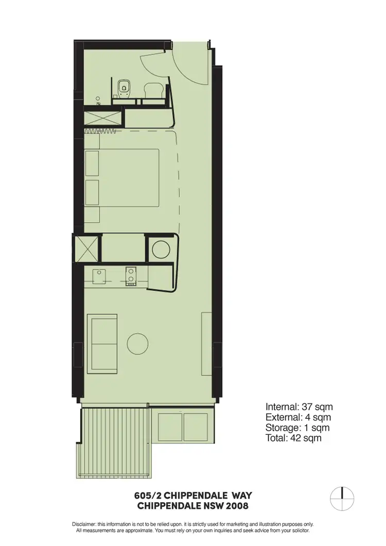 Floorplan of Homely apartment listing, 605/2 Chippendale Way, Chippendale NSW 2008