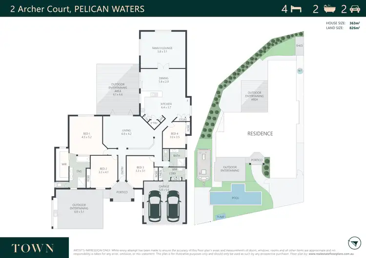 Floorplan of Homely house listing, 2 Archer Court, Pelican Waters QLD 4551