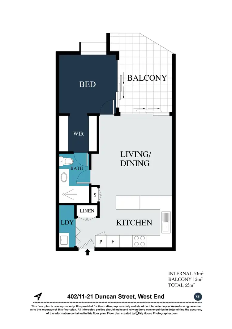 Floorplan of Homely unit listing, 402/17 Duncan Street, West End QLD 4101