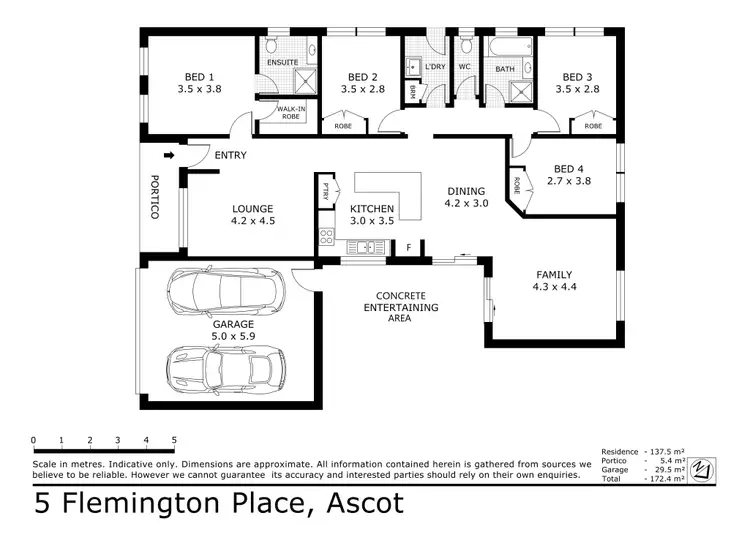 Floorplan of Homely house listing, 5 Flemington Place, Ascot VIC 3551