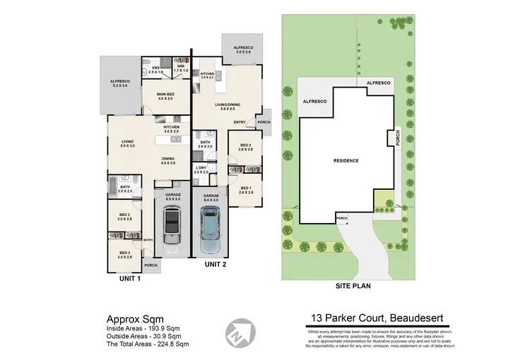 Floorplan of Homely semi-detached listing, 1/13 Parker Court, Beaudesert QLD 4285