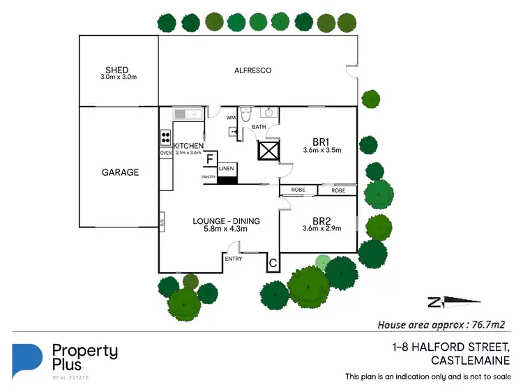Floorplan of Homely unit listing, 1/8 Halford Street, Castlemaine VIC 3450