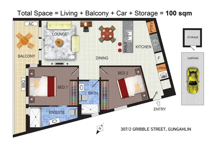 Floorplan of Homely apartment listing, 307/2 Gribble Street, Gungahlin ACT 2912