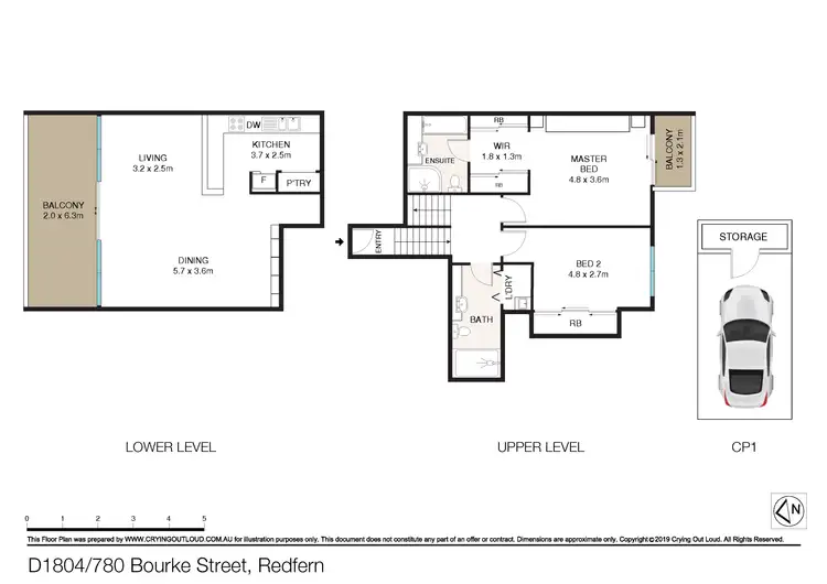 Floorplan of Homely apartment listing, D1804/780 Bourke Street, Redfern NSW 2016