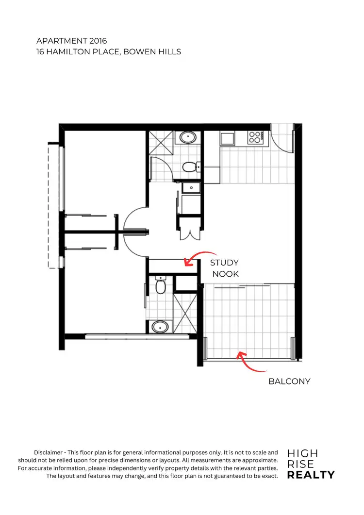 Floorplan of Homely apartment listing, 2016/16 Hamilton Place, Bowen Hills QLD 4006